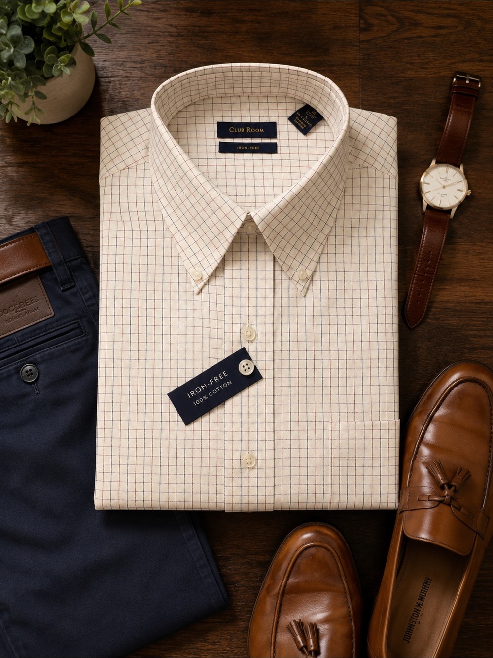Club Room Iron Free 100% Cotton Dress Shirt 16 32/33 NWT